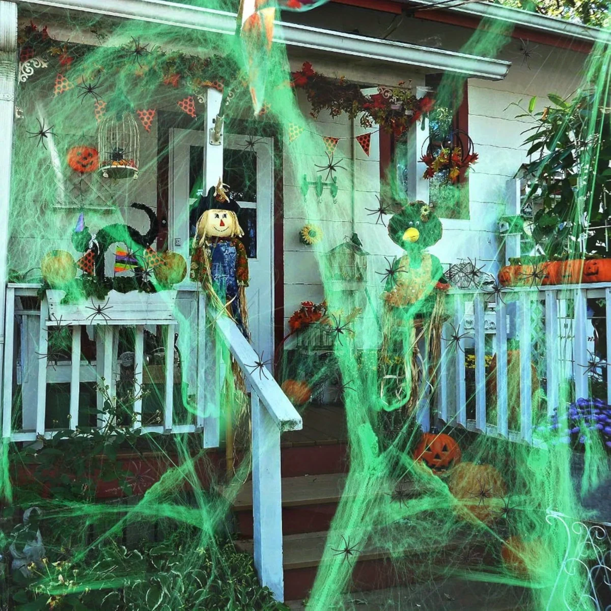 Spider Web Halloween Decoration - 1-20 Stück Halloween-Dekoration, dehnbares Baumwoll-Spinnennetz, Horror-Requisite