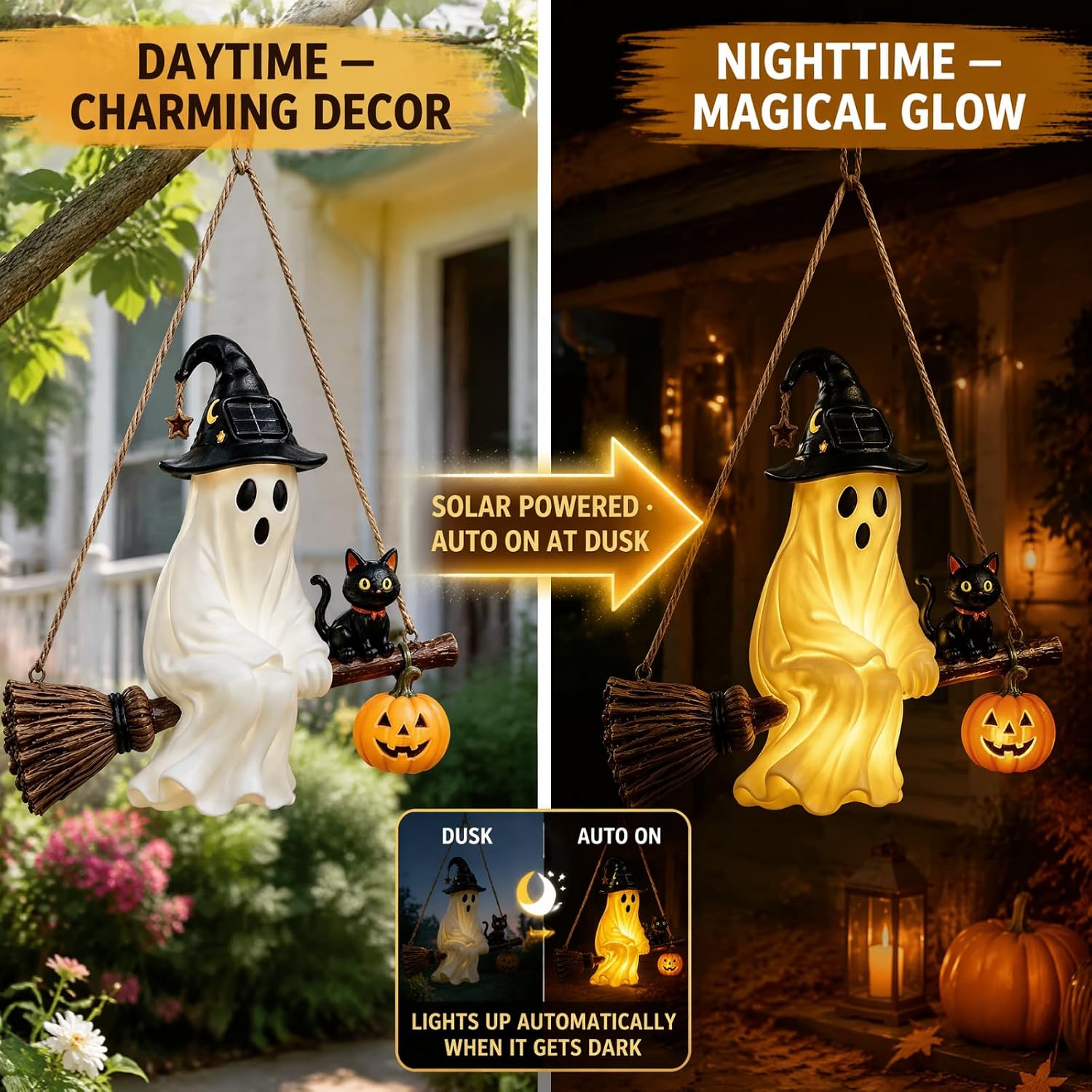 Solar-Geister-Kronleuchter, Ha – Pumpkin Lantern Halloween Bewertung und Preis