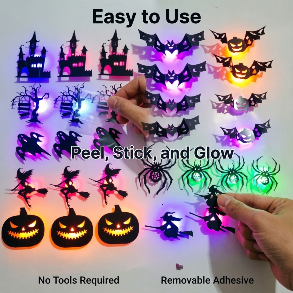 8 Stück/Set LED Halloween Wand – Halloween Pumpkin Decor Led Bewertung und Preis