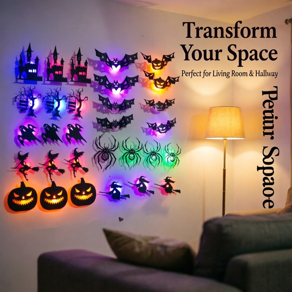8 Stück/Set LED Halloween Wand – Halloween Pumpkin Decor Led Bewertung und Preis