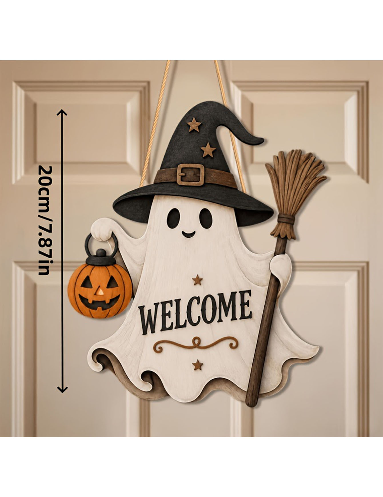 2D flache, einseitige Geistert – Pumpkin Lantern Halloween Bewertung und Preis