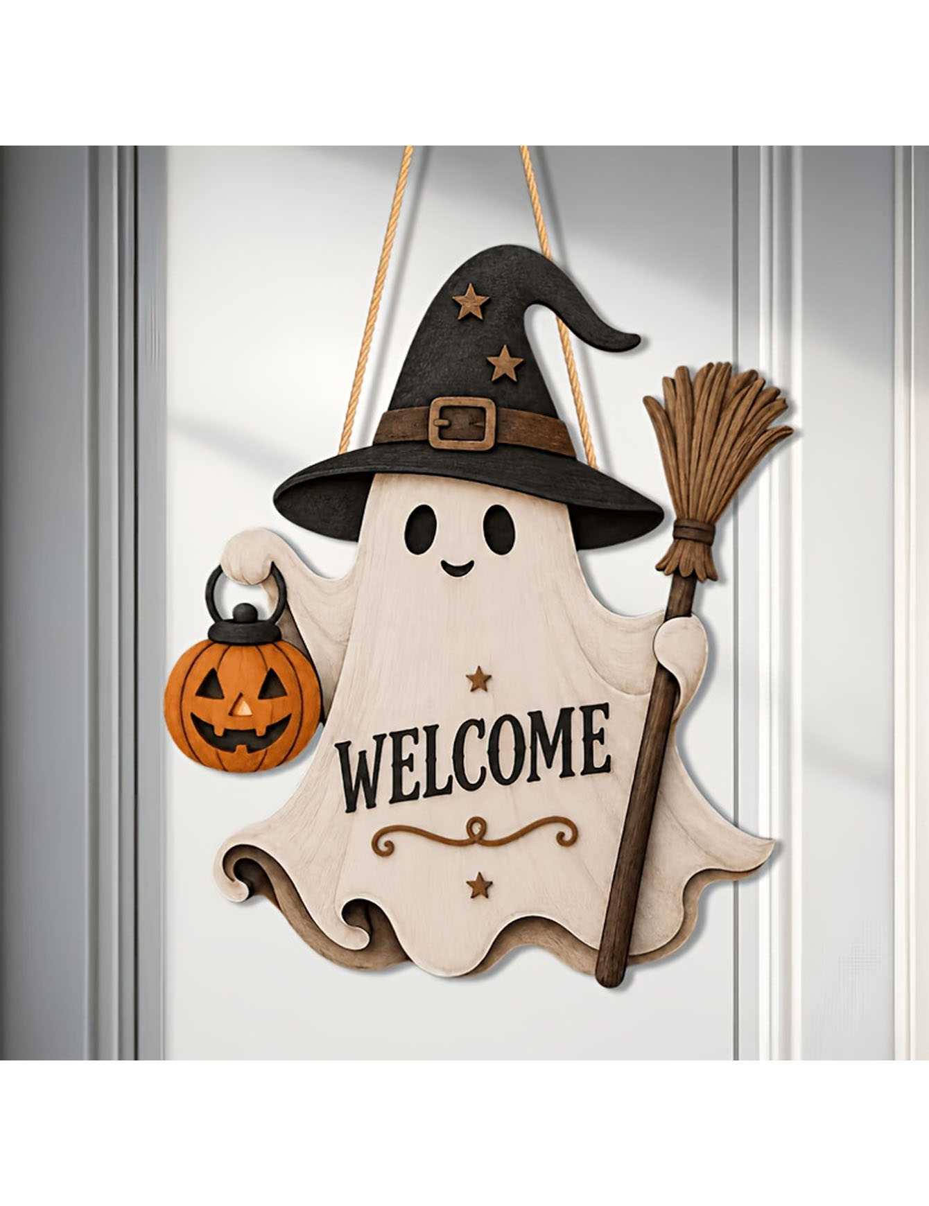 2D flache, einseitige Geistert – Pumpkin Lantern Halloween Bewertung und Preis