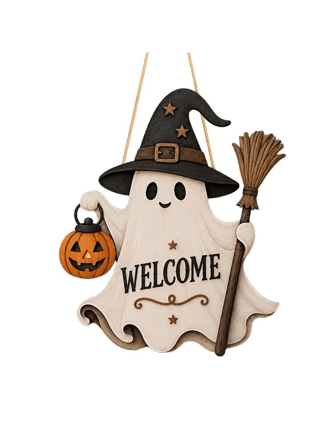 2D flache, einseitige Geistert – Pumpkin Lantern Halloween Bewertung und Preis