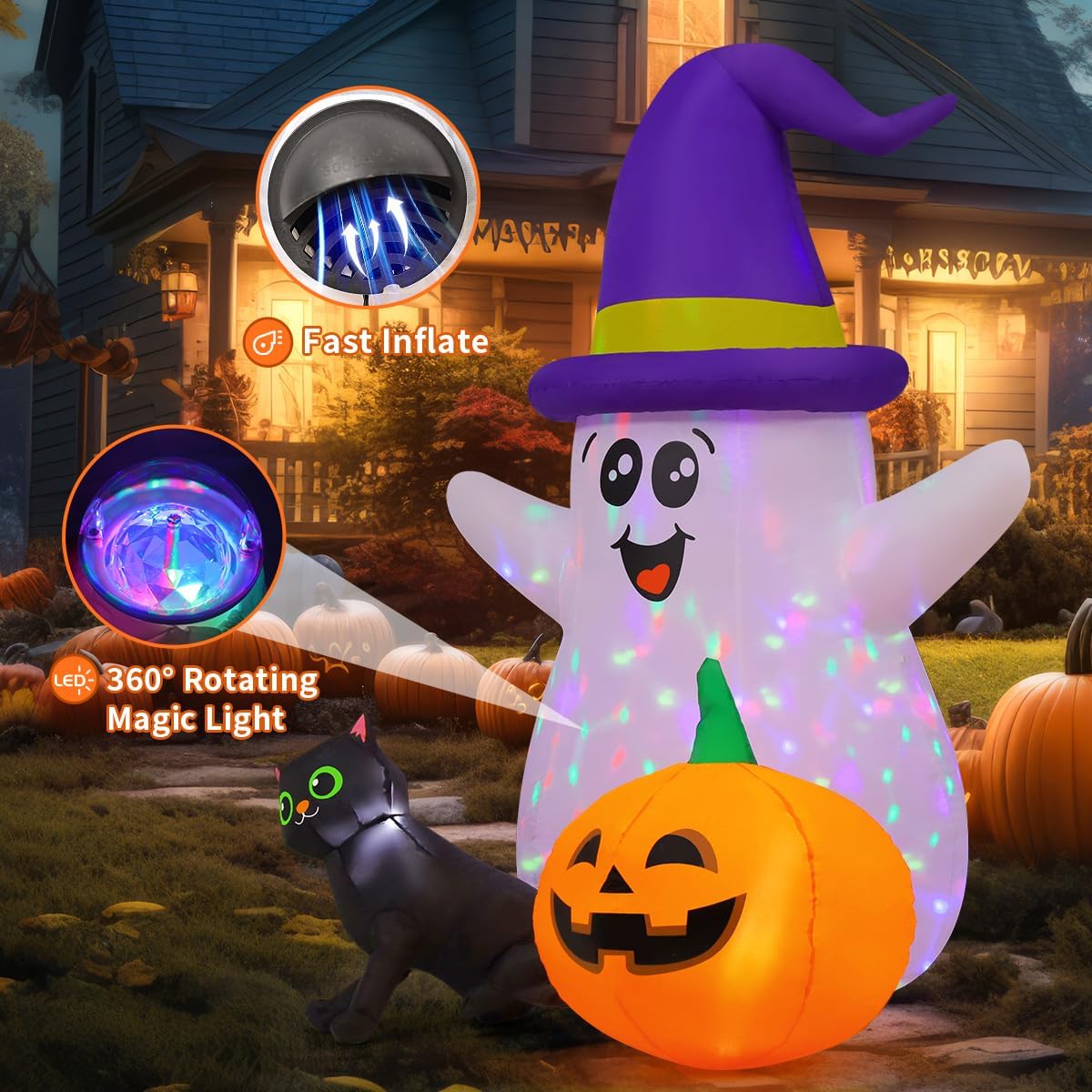 1,5 Meter große aufblasbare Ha – Halloween Pumpkin Decor Led Bewertung und Preis