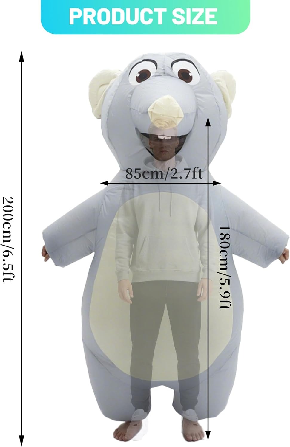 Aufblasbares Maus-Kostüm für E – Halloween Costume Adult Bewertung und Preis