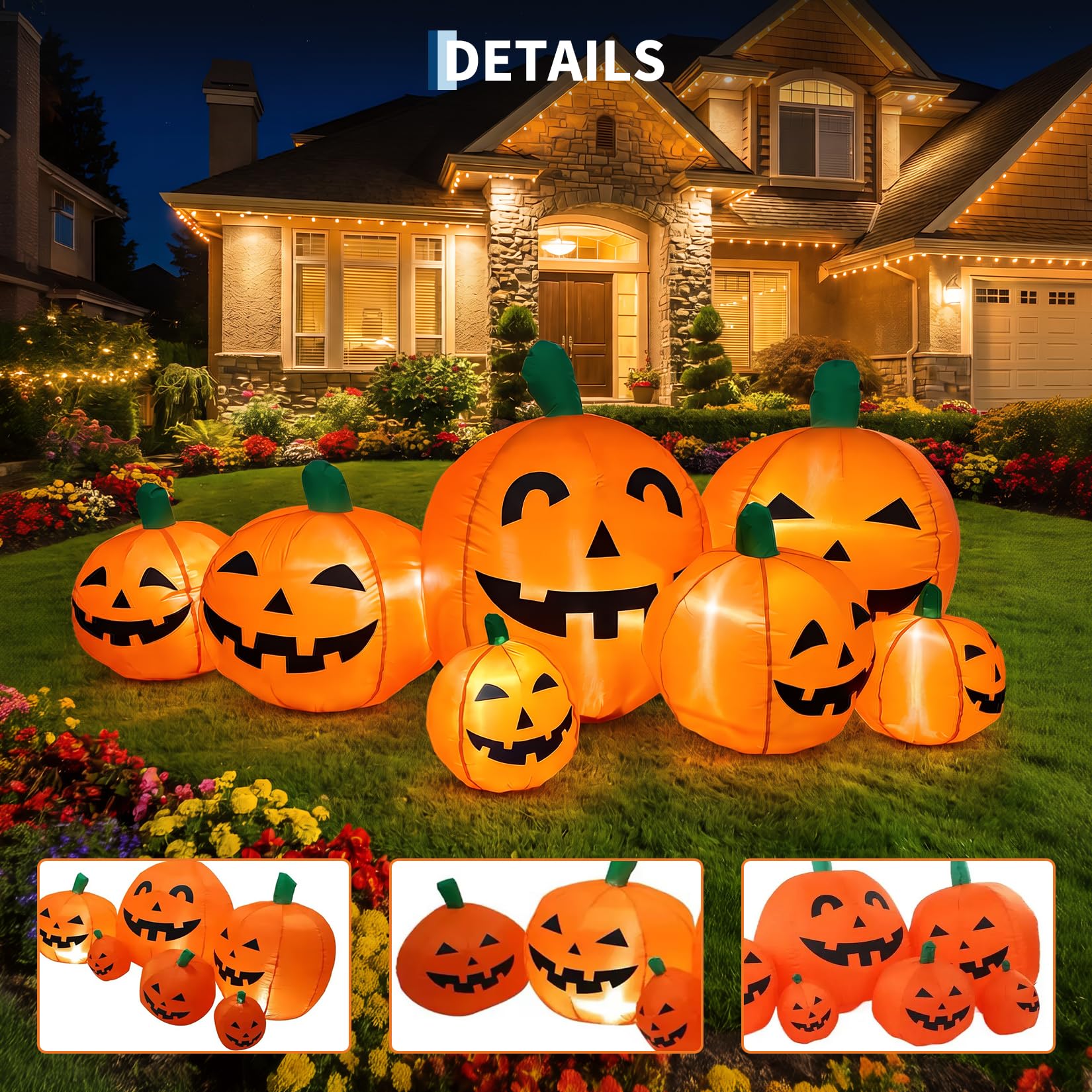 7,5 FT Riesiger Aufblasbarer H – Halloween Pumpkin Decor Led Bewertung und Preis
